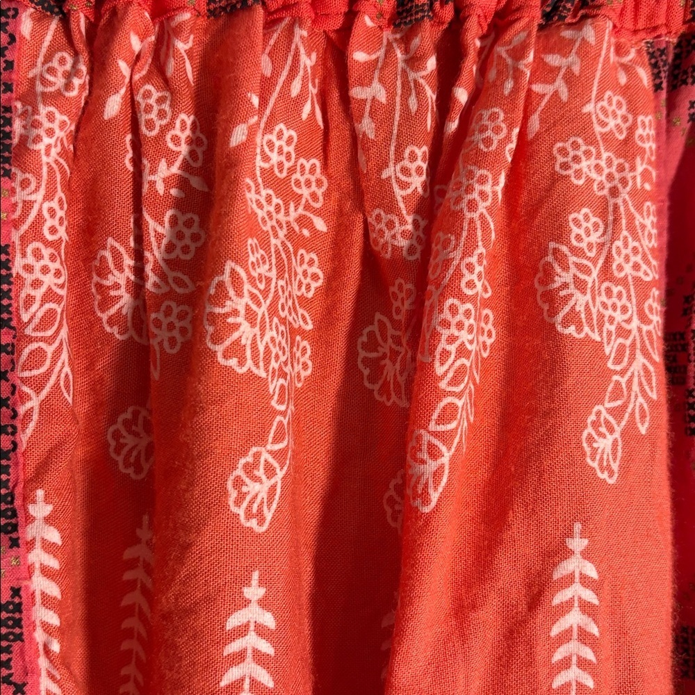1990s Dead Stock Bohemian Patchwork Red & Pink A Line Skirt XS/Small 0-4 Woman’s - Picture 13 of 17
